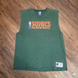 Champion Vintage 90s Seattle Sonics Graphic Tank Top Men's Size XL Distressed